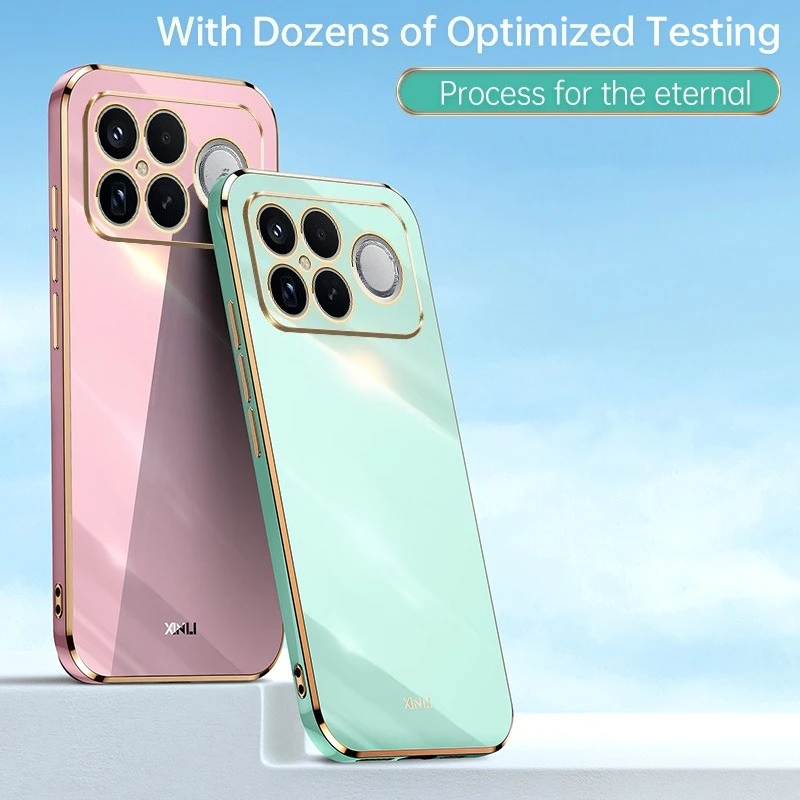 Luxury Electroplated Silicone TPU Case in Straight-Edge Design
