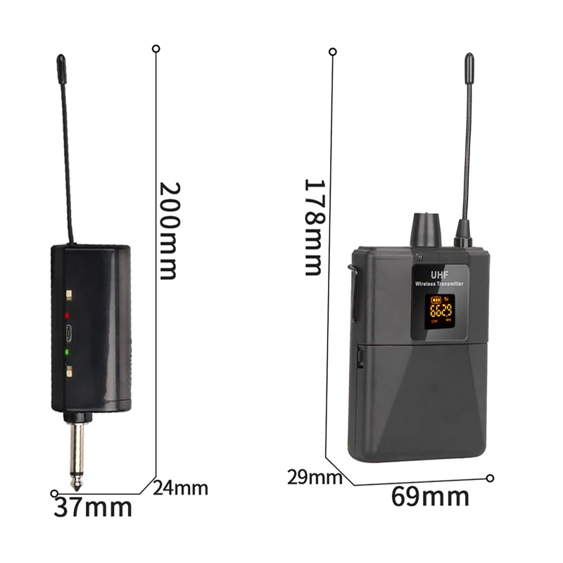 รูปสินค้า ไมโครโฟนไร้สาย UHF พร้อมตัวรับสัญญาณ LED