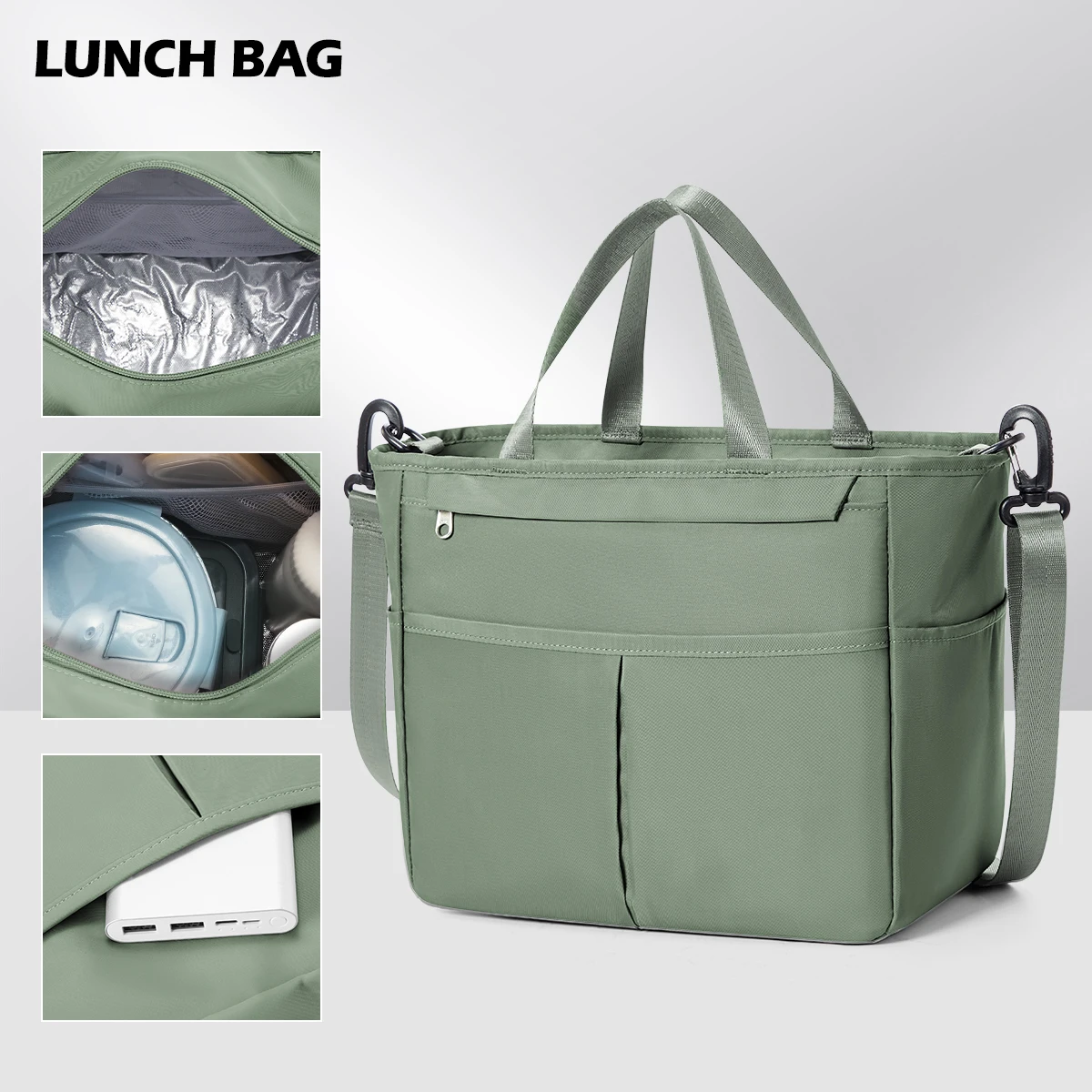 Large Capacity Insulated Lunch Bag - Portable Storage For School And Office Insulated Aluminum Foil Bag, for Picnics, Commuting