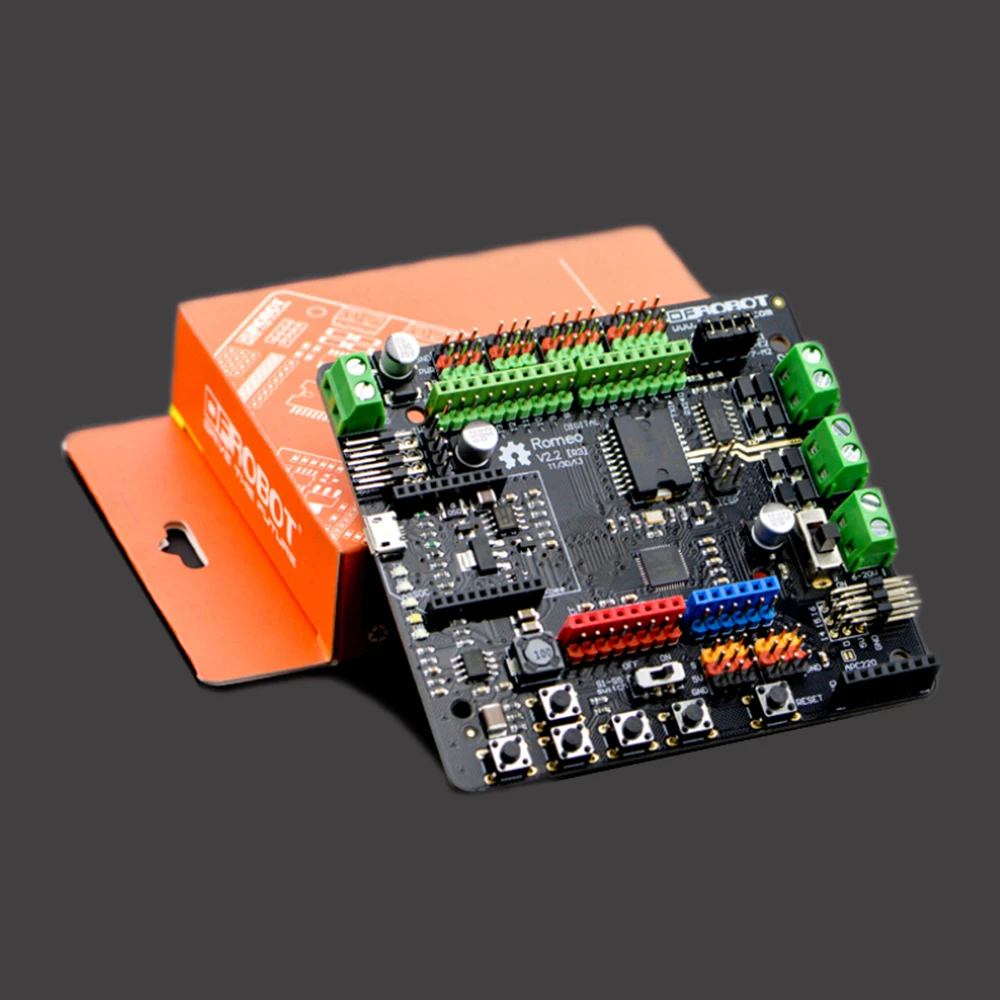 DFRobot Romeo V2 ο Ʈѷ κ  ,  ̹ , Ƶ̳ Xbee   Ȯ, ATmega32U4