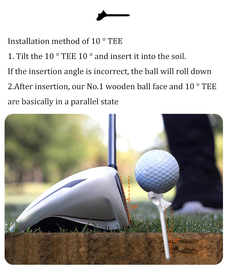 Description Picture 6 of itemGolf Tees 10° Diagonal Insert Golf Ball Tee 4-Color Boxed Rhombic Golf Ball Holder Reduces Rotation Increases Distance Speed