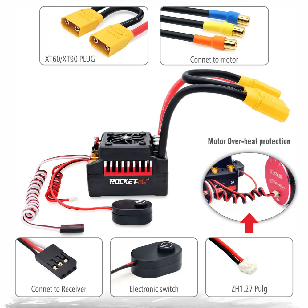 Moteur Brushless Outrunner Surpass Hobby + Variateur ESC 20A-30A Combo Pour Avion RC - Compatible 2-4S