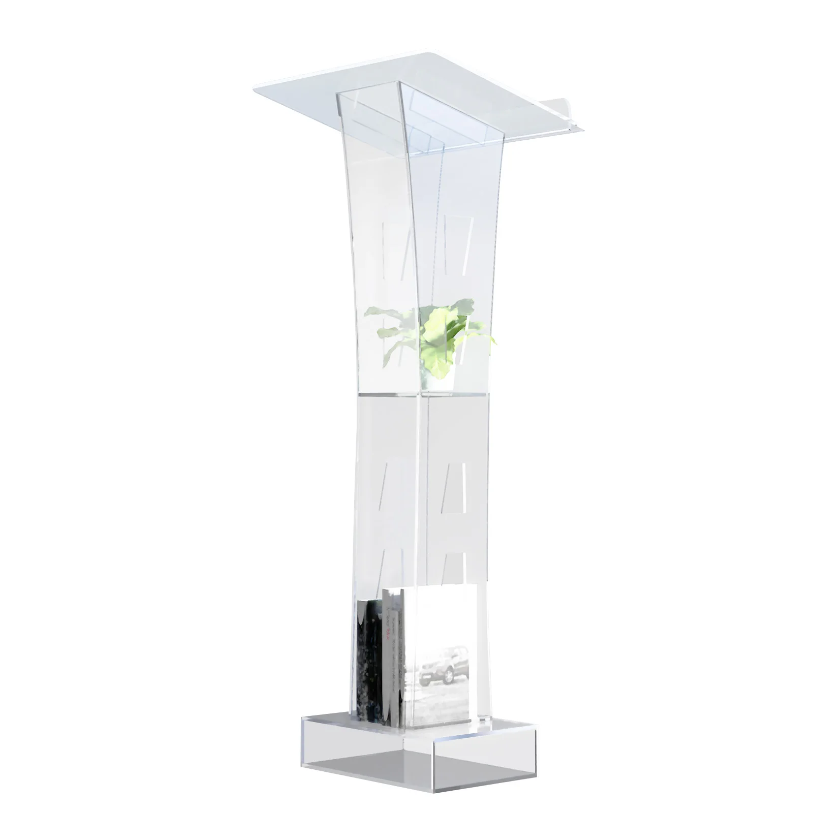 60*40cm Acrylic Transparent Podium Stand LED for Church, Conference, Lecture, Wedding, Classroom, Professional Lectu