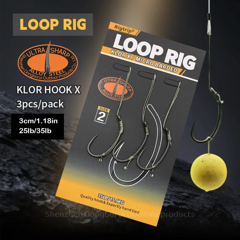 Sections combi rig prêtes à l'emploi 35LB avec hameçons souples tailles 2-8 pour pêche carp