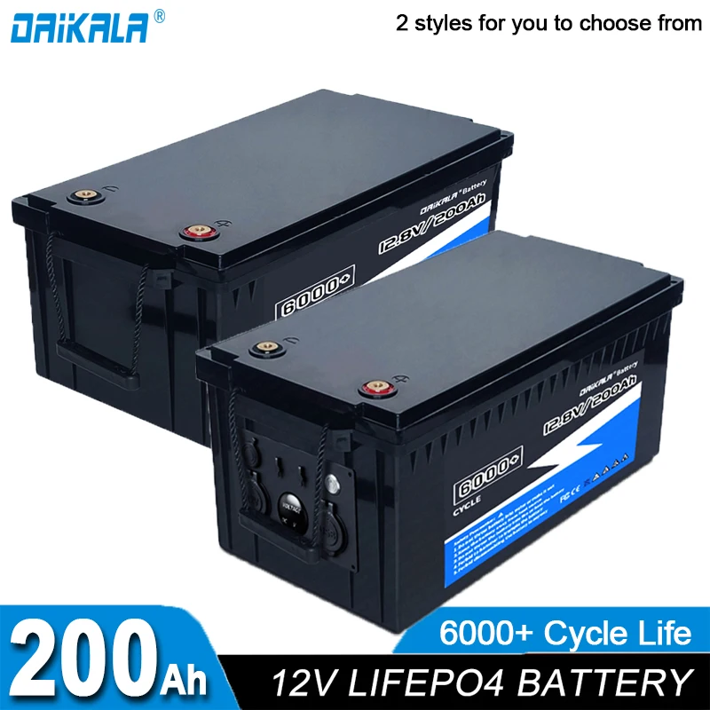 Daikala 12V 200Ah Lifepo4 Batteria Al Litio Ferro Fosfato Bms Integrato Ricaricabile Per Rv Home Storage 6000 + Cicli