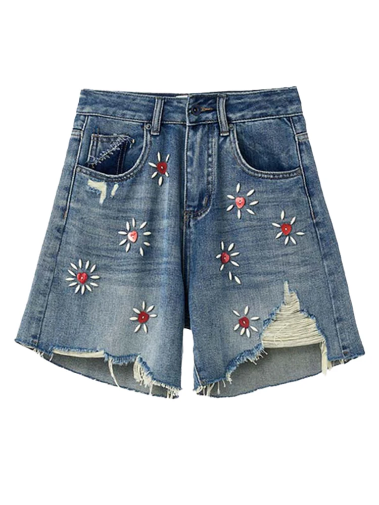 

Женские рваные джинсовые шорты в стиле 1920-х, в стиле Харадзюку