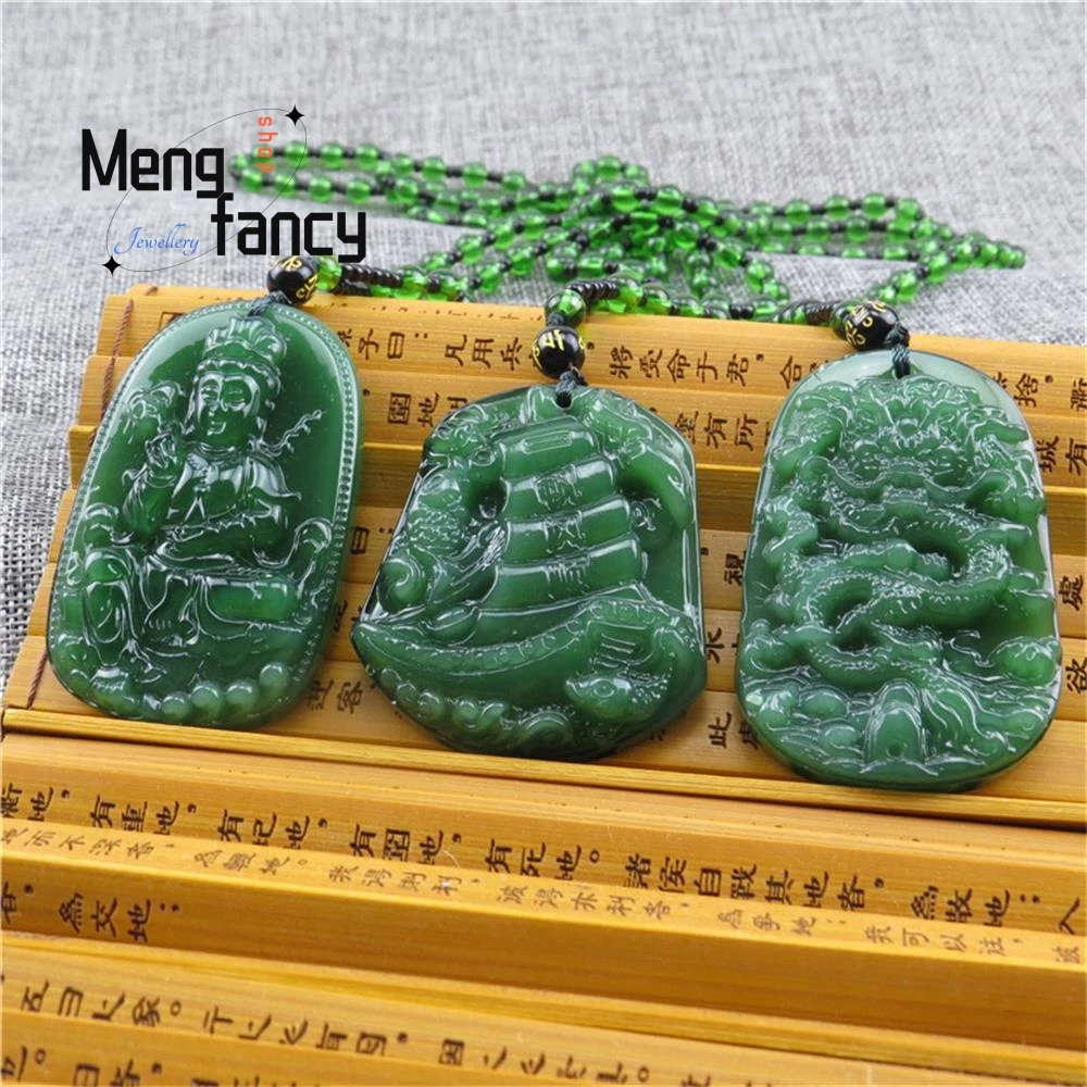 Natural Hotan Jasper Maitreya Buddha Zodiac Dragon Pendant Retro Squisiti Gioielli Etnici Regalo Di Festa Artigianale Più Venduto
