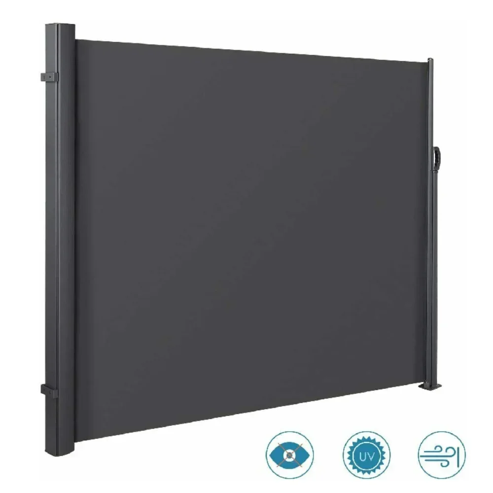 Retractable Side Awning UV 50+ Full Aluminum Rust-Proof Patio Sunshine Screen 280 g Thicken Privacy Divider Wind Screen