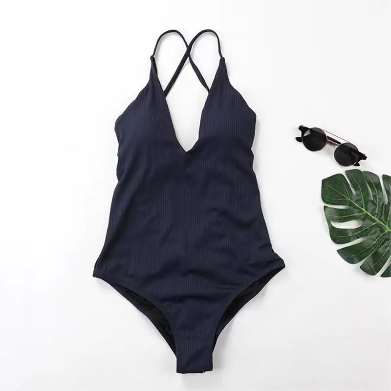 Women's Monochromatic One-Piece Bikini Swimsuit, Swimming Wear, Hot, Summer