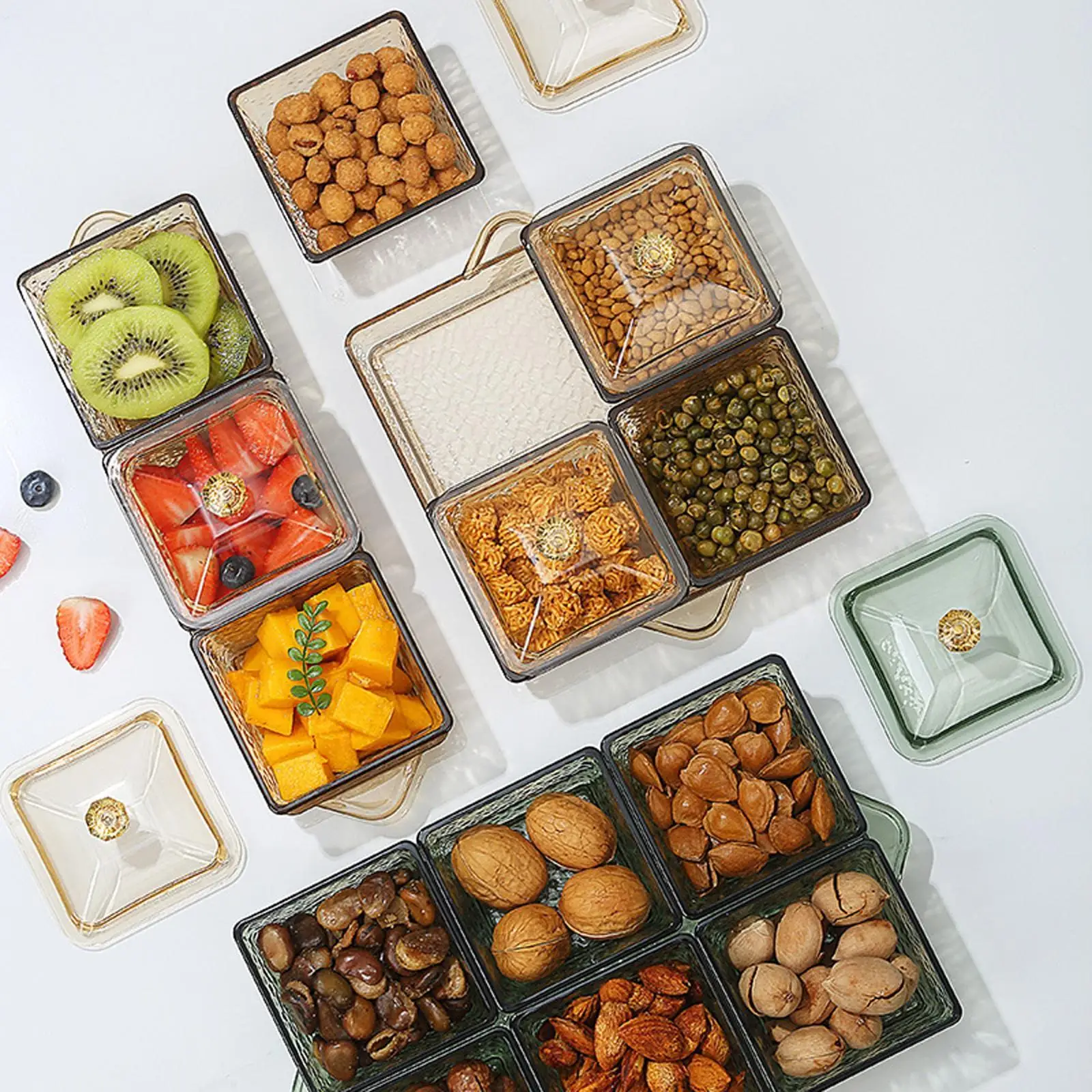 Appetizer Tray Divided Serving Container with Lid Food Storage Container Box Nordic Candy Serving Platter for Kitchen Cookies Appetizer Tray Divided Serving Container with Lid Food Storage Container Box Nordic Candy Serving Platter for Kitchen Cookies