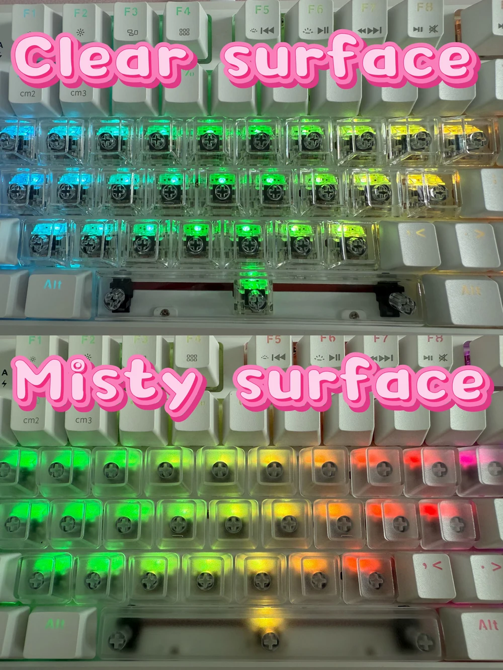 Enhanced Transparent Keycap Set for RGB Backlit Mechanical Keyboards - Over 130 Keys