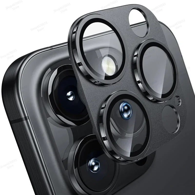 Premium Lens Protection Glass with Metal Ring Film
