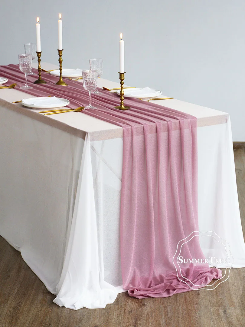 Lilac Sheer Table Runner - Elegant Rustic Wedding & Party Decor