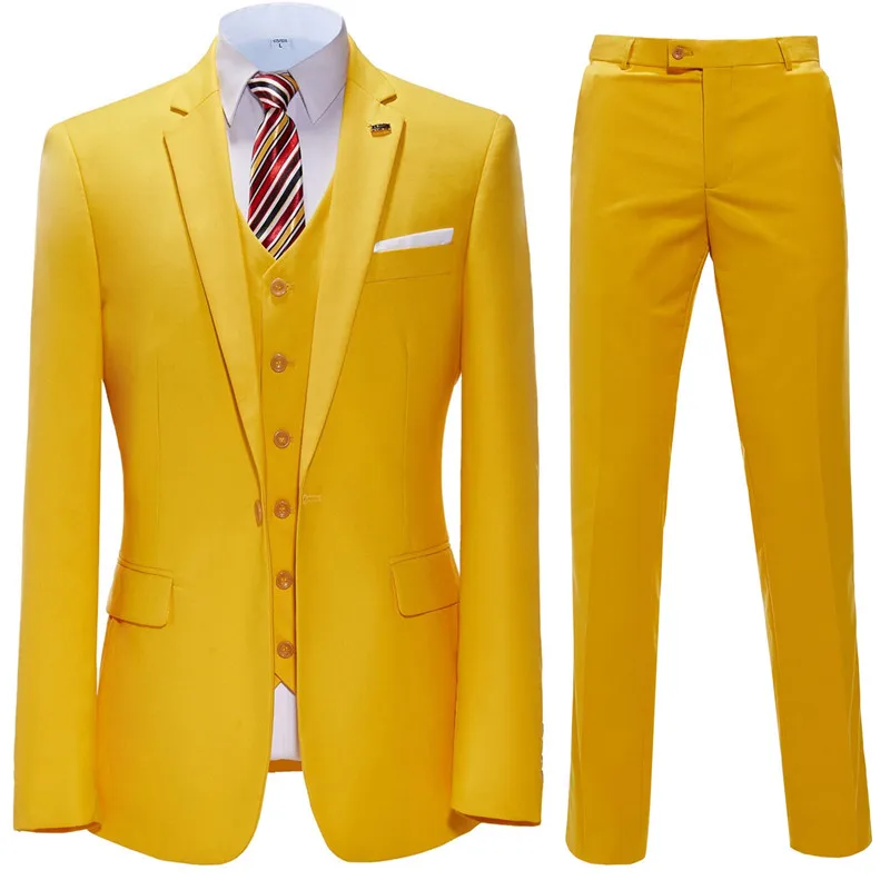 3 Pieces  Mens Suits  BusinessNotch Lapel Slim Fit Style Classical Wedding Blazer Vest  For Wedding（Blazer+Vest+Pants）