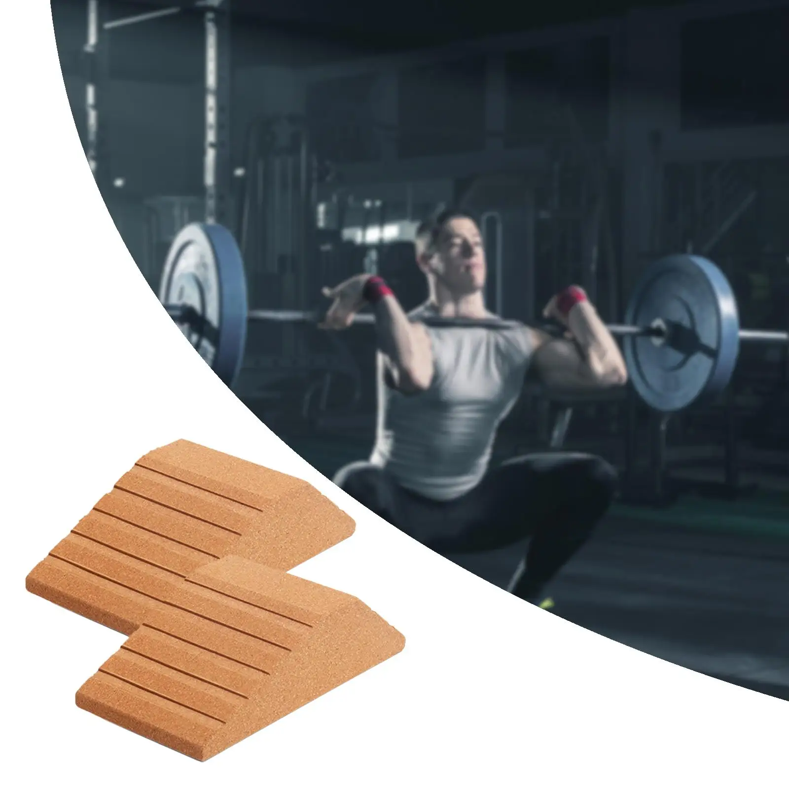 Cork Squat Wedge Yoga Block Portable Platform for Pilates Calf Raise Workout