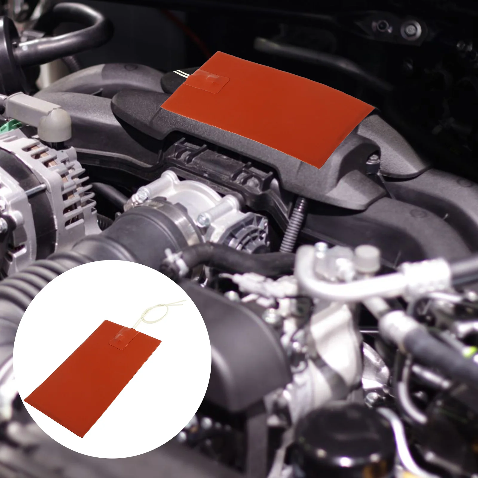 

Silicone Rubber Thermostat Heating Plate Professional Engine Block Heater Pad 12V