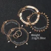 Fashion Women Golden Color Stainless Steel Quartz Watch With Bracelet Set 5PCs 5