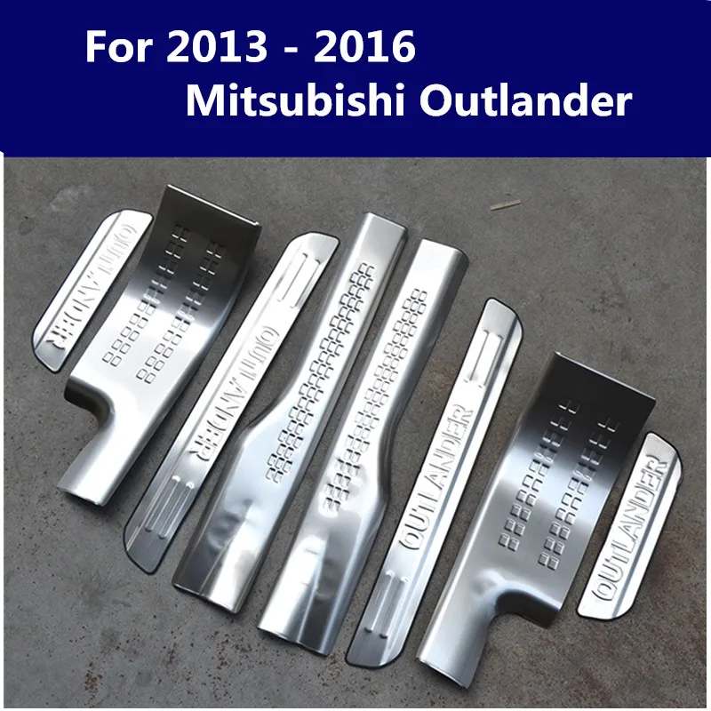 

High Quality Stainless Steel Inside External Scuff Plate/Door Sill For 2013 - 2016 Outlander Samurai ,car Styling Z