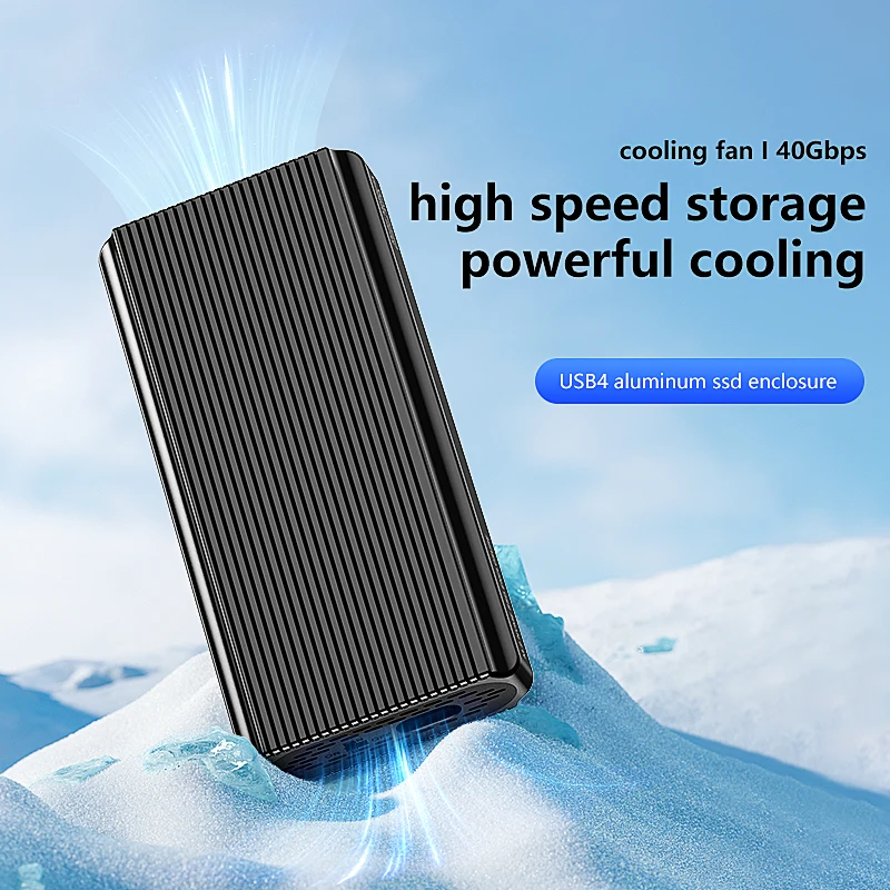 Blueendless 40Gbps M.2 NVMe SSD Enclosure M2 PCIe 4.0 NVME SSD Case M.2 to USB4.0 adaptor Aluminum Docking with Cooling Fan Ssd Enclosure Hard Drive Enclosure