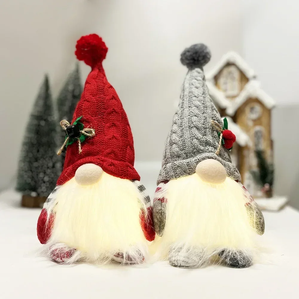 Christmas Doll Gift Ornament Christmas High end Lantern Dwarf Knitted Hat Rudolf Doll Ornament santa gnome christmas decorations santa claus doll