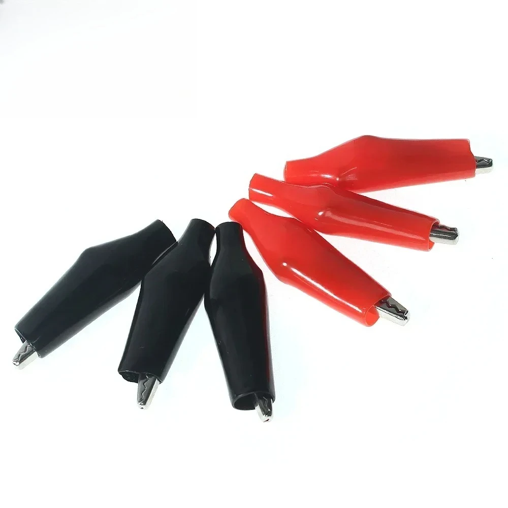10PCS Alligator Clips Insulation Metal Crocodile Clip 24*28mm 28*35mm 35*45mm DIY Kit Electric Test Clip Red and Black 5pcs Each