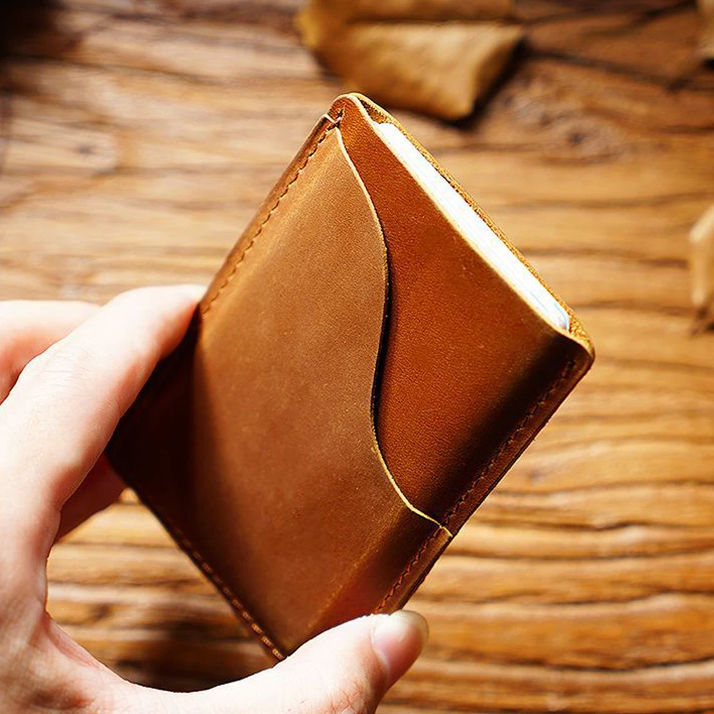 Organizador De Tarjetas Vintage De Cuero - Para Tarjetas Bancarias, Dinero Y Monedas, Con Clip Y Blindaje RFID