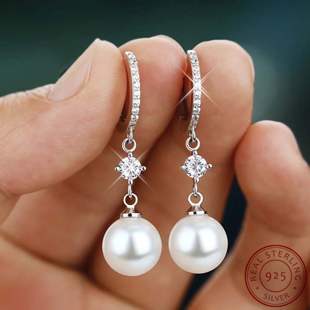 Orecchini pendenti con perle d'acqua dolce naturali, orecchini a bottone con perle autentiche, orecchini 2 stili in 1, gioielli pendenti per la sposa, regalo per lei - Italia