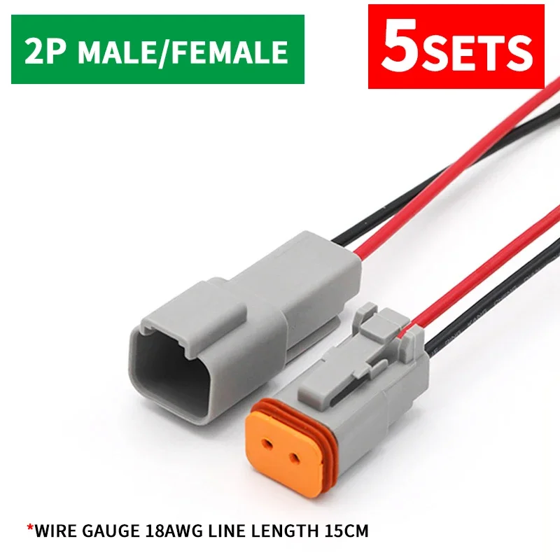 ROBAUN Connecteur Deutsch DT Étanché Avec Faisceau 20cm - DT06-2S / DT04-2P 2P Femelle (et Autres Configurations)