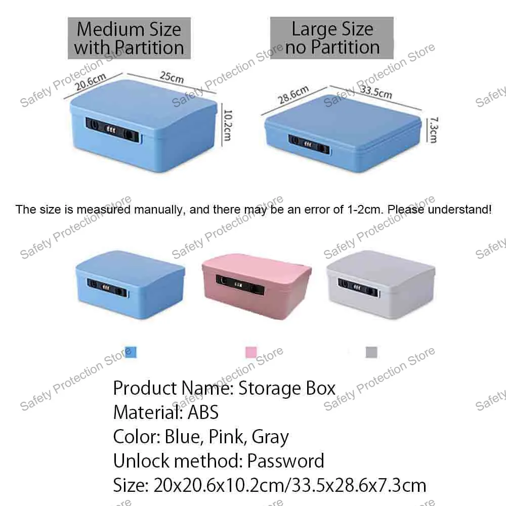 Password Safe Box Cash Jewelry Passport Document Privacy Security Storage Box Car Household Travel Office Lock Organizer Case