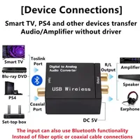 Digital to Analog Converter With Bluetooth Receiver DAC Audio Optical Toslink SPDIF Coaxial Input to L/R RCA 3.5mm Audio Adapter 2