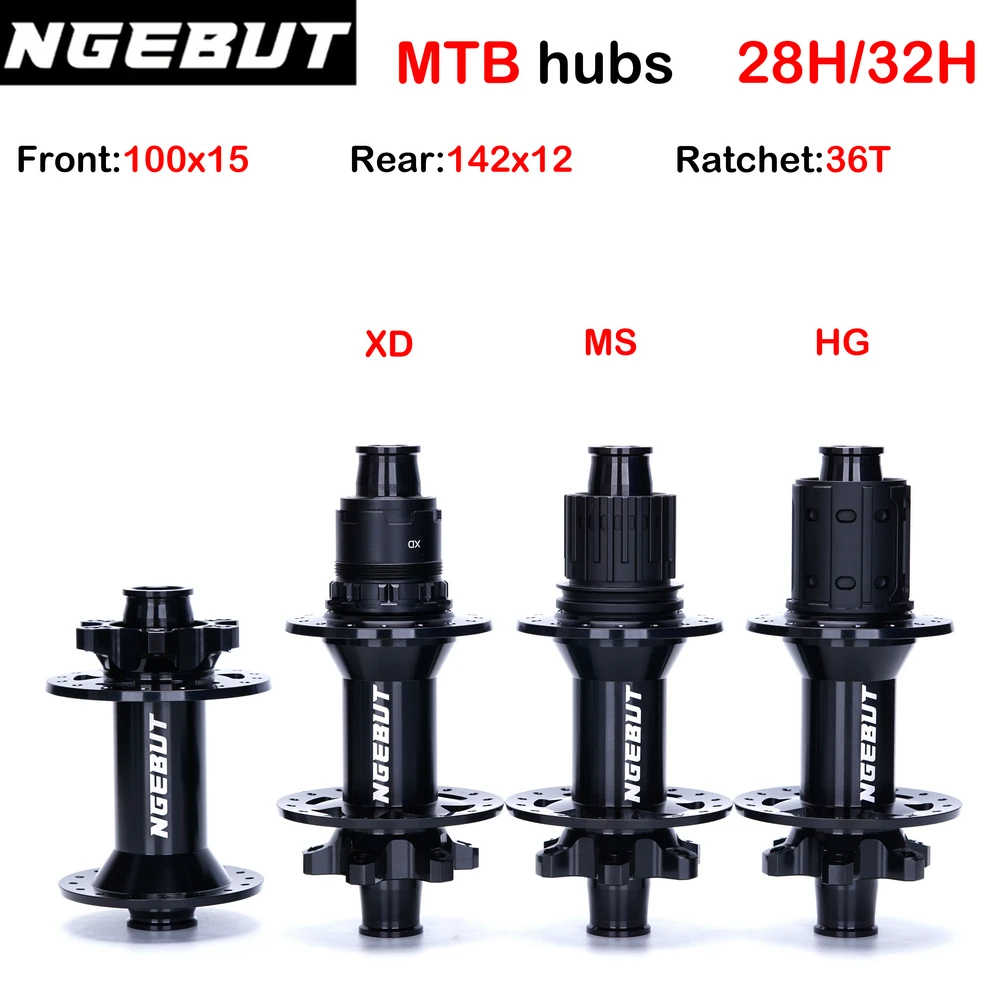 Ngebut-Buje De Freno De Disco 350/Mtb, Rodamientos Sellados, Seis Clavos, 28H/32H, Eje 100X15 135X10 142X12 Nuevo Exp36T