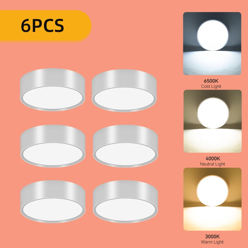 6PCS White