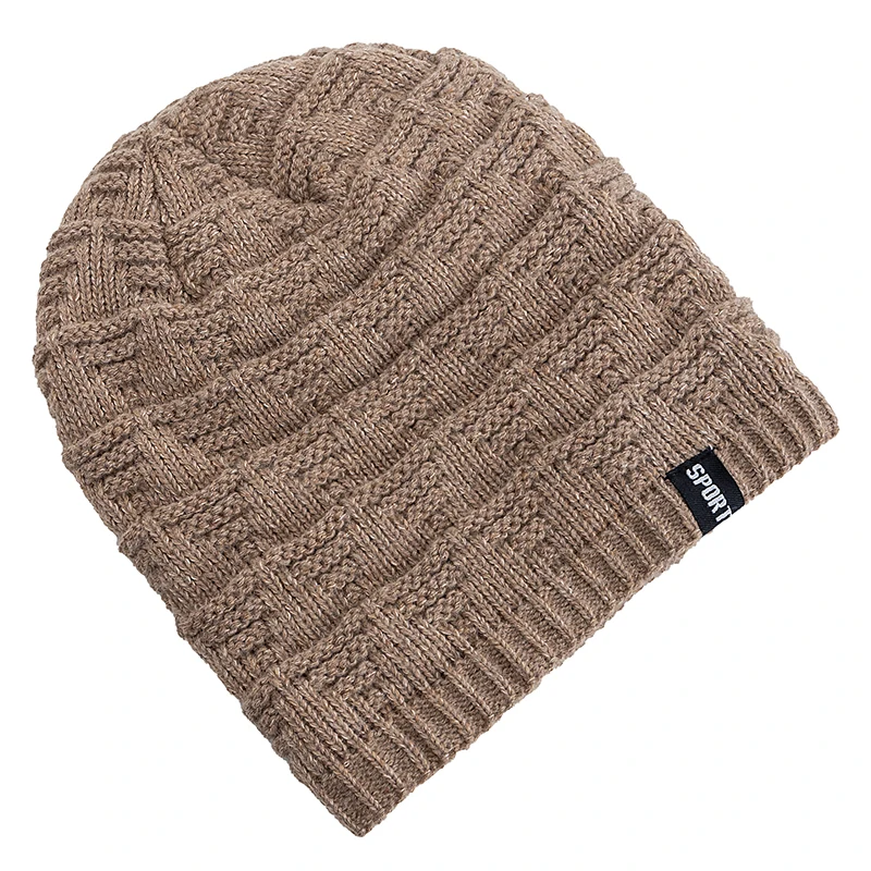 New Style Unisex Daily Beanie Hat Plush Fur Lined Hats For Men Women Keep Warm Knitted Hat Fashion Solid Ski Sports Winter Cap