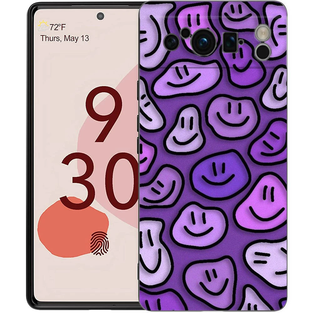 Mode einfaches Lächeln Gesicht Paar Handy hülle Abdeckung für Google Pixel 8 7 6 7a 6a Pro 5g stoß festes Silizium 9 pro xl 8 pro 5g Shell – Detail 1
