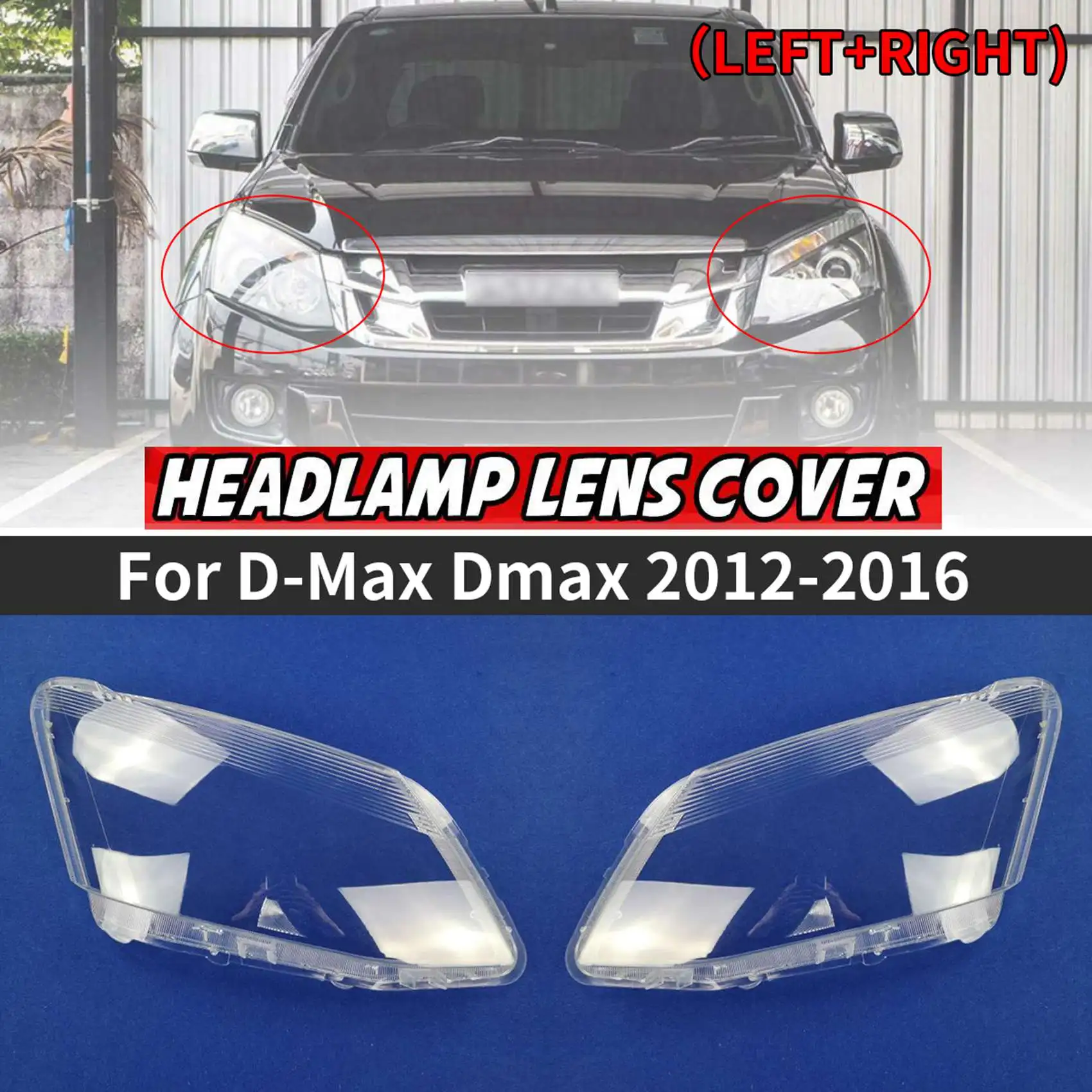 

Right Side for Isuzu D-Max Dmax 2012-2016 Car Headlight Lens Cover head light lamp Transparent Lampshade Shell Glass LH