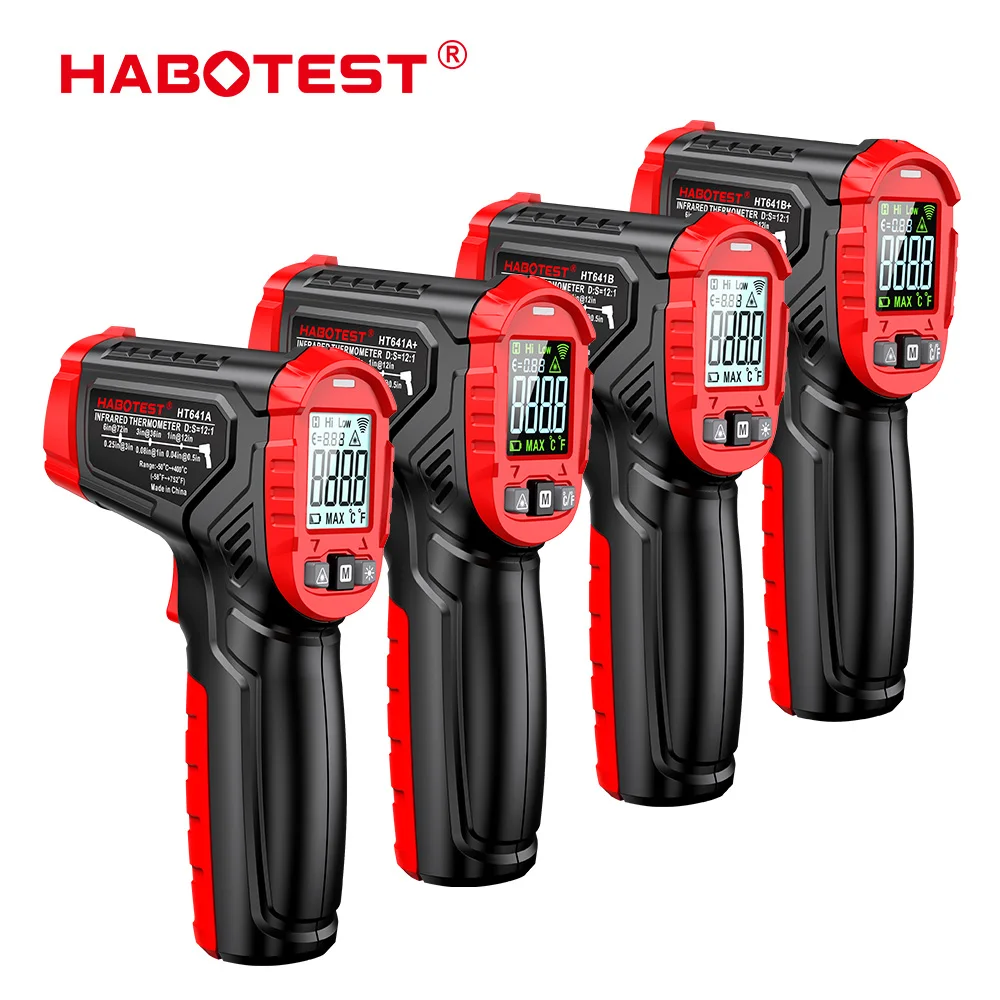 

HABOTEST Infrared Thermometer HT641A HT641B ABS High Accuracy Non Contact IR Temp Gauge for Industry -50℃ ~ 400℃