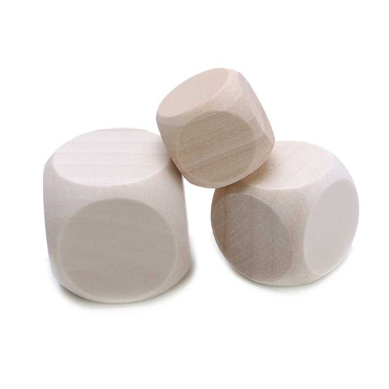 

Blank Unfinished Wooden Rounded D6 Cubes for Game, Party Fun DIY 448D