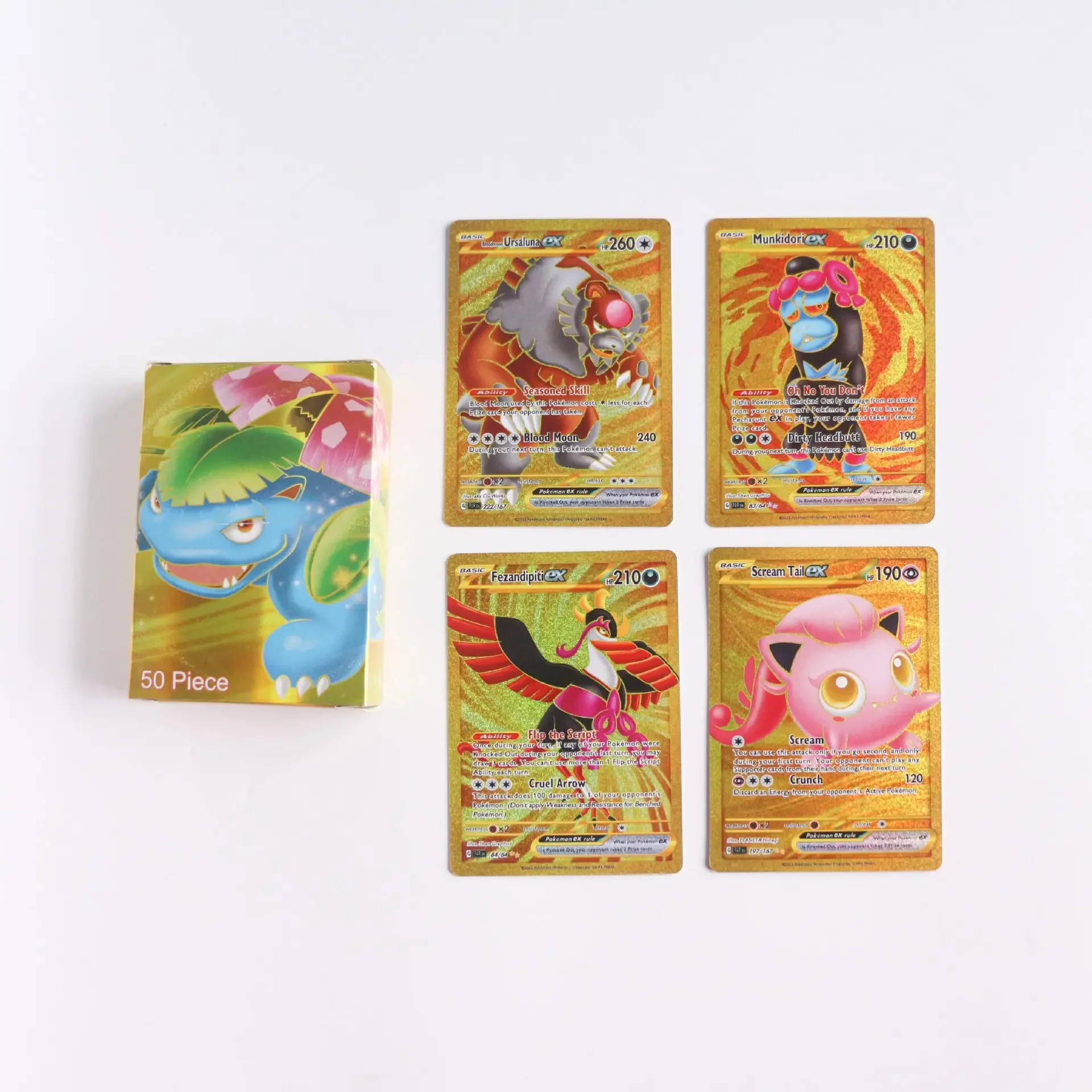 50Pcs Pokemon Cards Scarlet Violet EX Vstar Holographic English Letter Pokemon Rainbow Arceus Shiny Trading Card Kids Gift