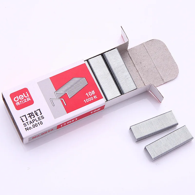 Deli 1000pcs Boxed Small 10# Staples For Mini Stapler School Office Supply Stationery Business Files Binding Tool Student Gift stapler pin
