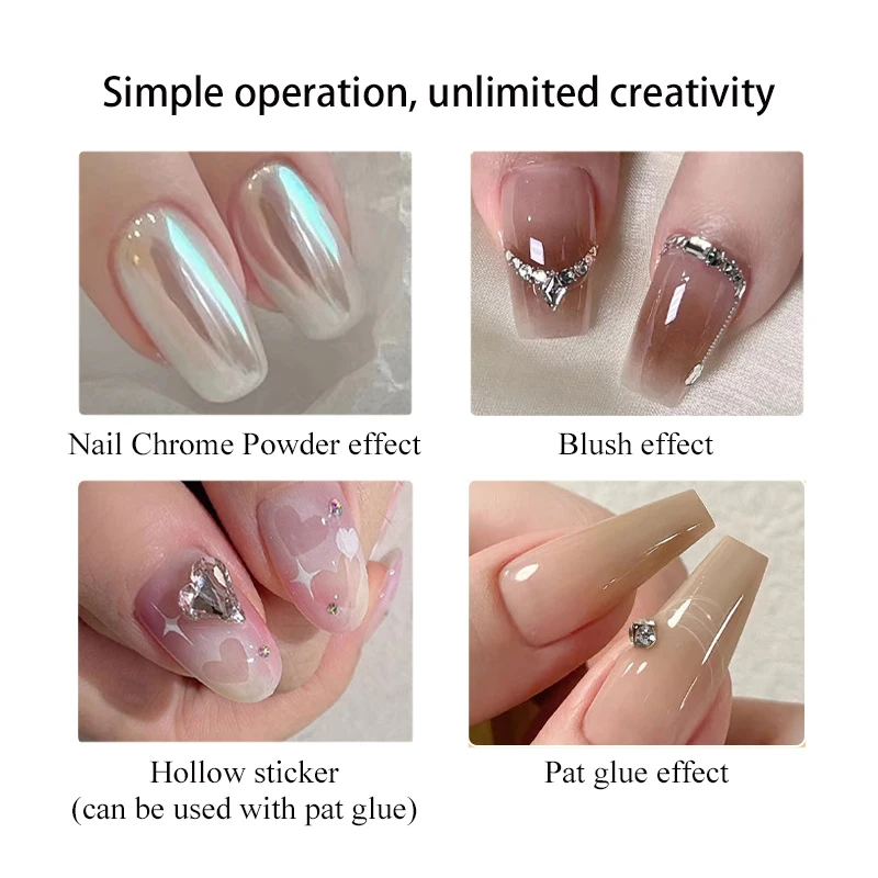 Nail Art Silicone Applicator Sticks Chrome Pigment Dust Applying Manicure Tool Easy-Daub Pigment Silicone Nail Brushes 3
