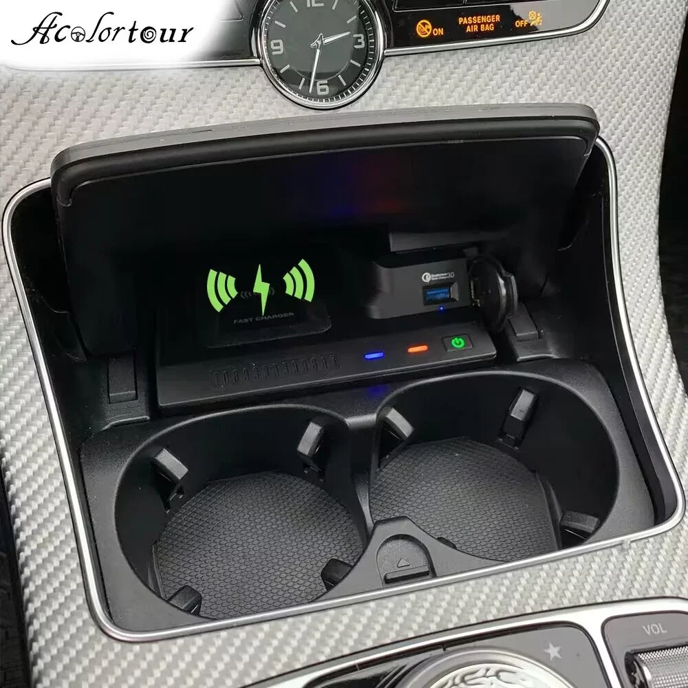 Car 15W Wireless fast charger For Mercedes Benz W205 C Class