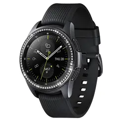 Luxury Diamond Bling Bezel Ring with Anti - Scratch Protection Cover - Gear S3 (Black)