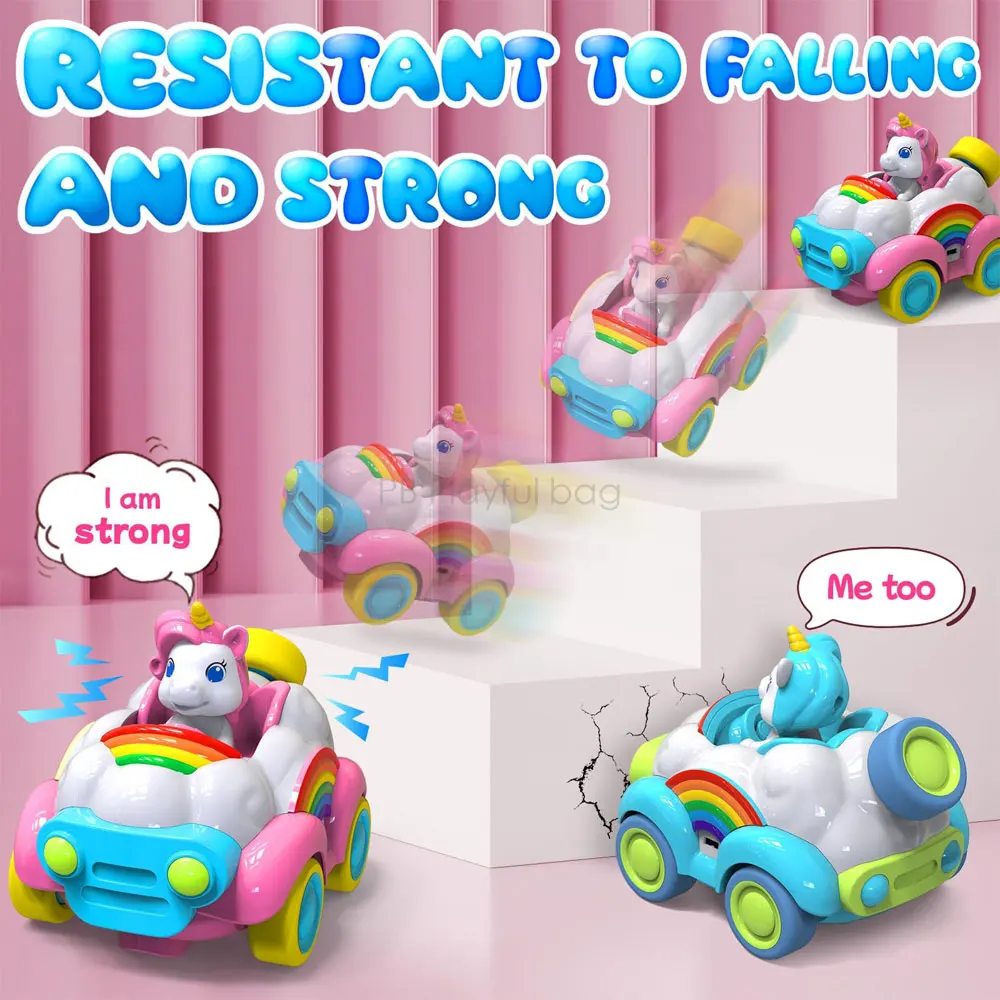 2.4G RC Unicorn Car Light Music Toy Cartoon Unicorn Christmas Gifts Remote Control Rainbow Vehicle Children Present AC231 2