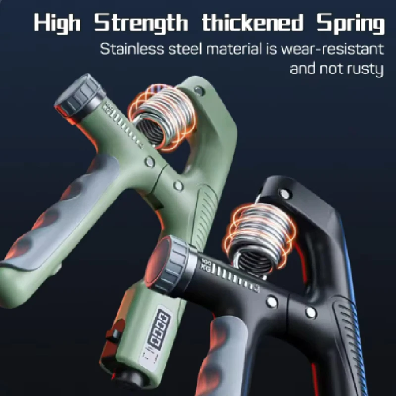 Hand Strengthener Finger Trainer Finger Strength Trainer Forearm Exerciser Wrist Exerciser Hand Grip Trainers Hand Grip Exerciser Hand Exerciser Hand Trainer Spring Grip Smart Counting Hand Grip 10-100KG Adjustment Exercise Power Strengthening Pliers Spring Finger Pinch Wrist Expander Training