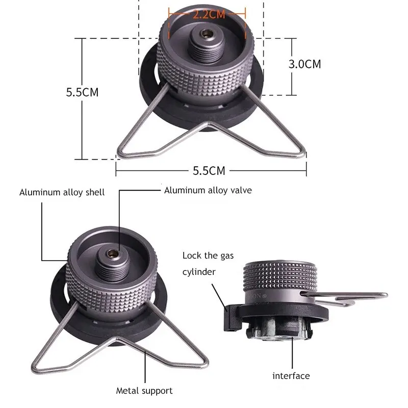 Butane Adapter Gas Tank Converter Gas Converter Gas Tank Adapter Gas Adapter Gas Refill Adapter Butane Adpater Gas Cartridge Head Coversion Adapter Input Screw Valve Output Nozzle Bottle Type Lindal Valve Output