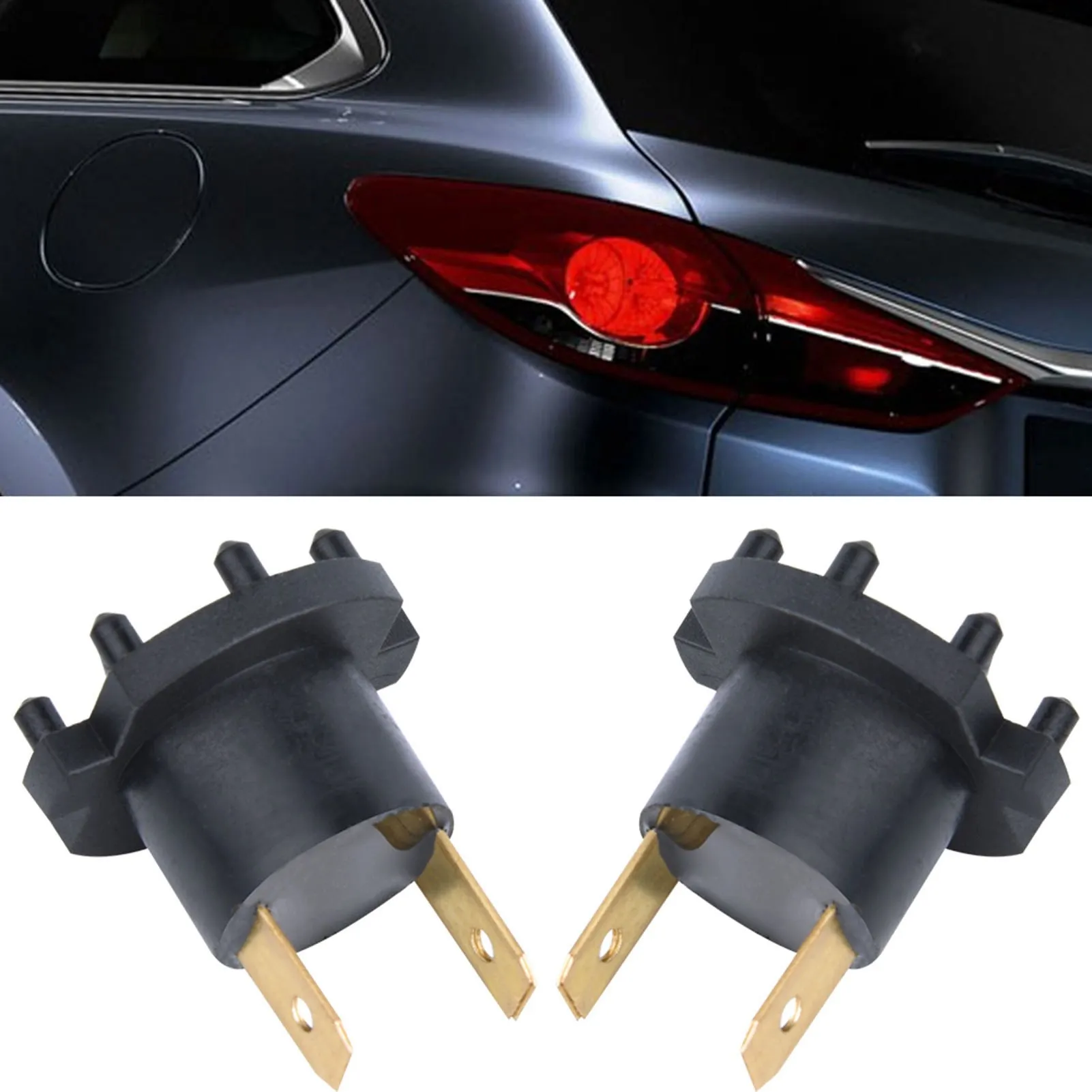 Headlight Socket Bulb Holder Adapter 1 Pair for Mazda 3 5 Kawasaki Aprilia B28V510A3