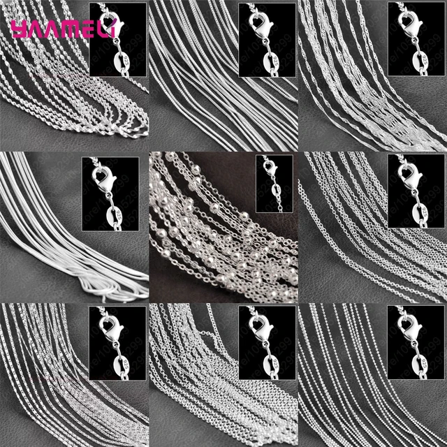 5 pièces en argent Sterling 925 véritable femmes hommes chaînes collier en gros composants de bijoux faisant des accessoires pour pendentif 1