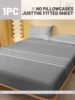 1 Simple modern Geometry printed matte Fitted Sheet, bedroom printed bed cover, bedding (excluding pillowcases) 2