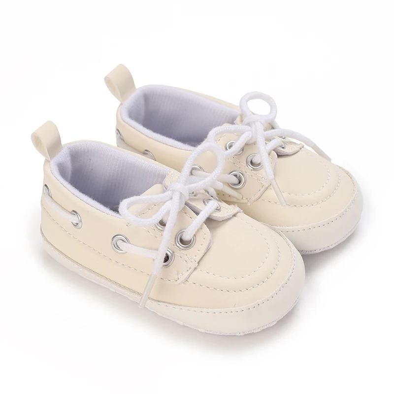 New Baby Shoes Boys And Girls' Sports Shoes Lace Up Preschool Children's Cloth Sole Non Slip First Step Shoes Baby Newborn 2