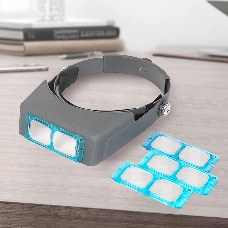 Headband Magnifier Hands Free Jeweler Loupe Head Mount Magnifying